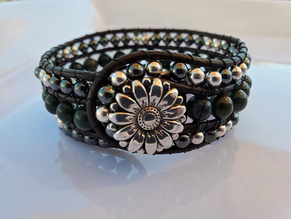 DIY Double Wrap Leather Beaded Bracelet  Likely By Sea