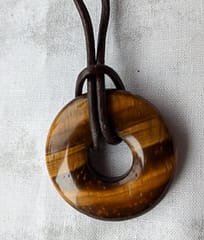looped leather pendant