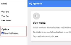 options panel in app-drawer-layout