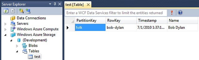 Tableclient Error with Azure local development storage and table named 'event ...