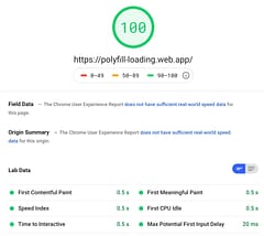 no-polyfills page-speed-insights