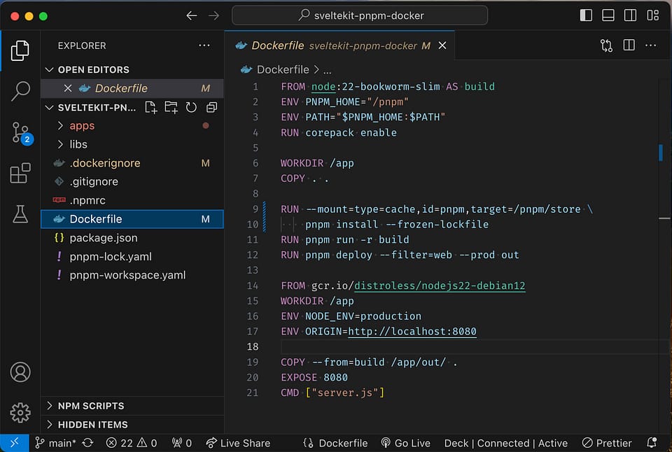 Build a Docker Container from a pnpm monorepo | Captain Codeman