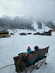 Parking lot picnic van life