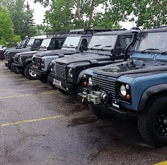 Land Rover Defenders, leave two out and they will multiply