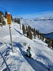 Double black diamond kid snowboarding