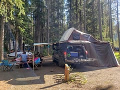 Roof-top tent camping set up
