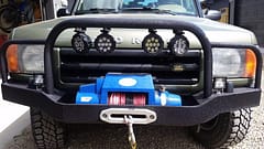 Land Rover Custom Bumper with Kingone Winch, Auxiliary Lights and Linex coating