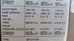 Tire pressure specs for Land Rover Discovery 2 2001