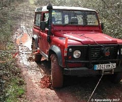 Land Rover D90 demonstrating winch recovery