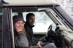 Enjoying some off-roading in a Land Rover Discovery