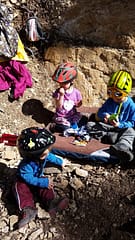 Waiting for a turn to climb at Spillimacheen, BC, Canada