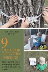 Outdoor activities for kids, all you need is a small place and household items