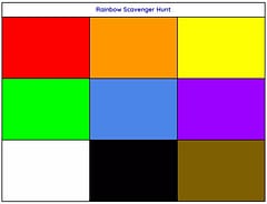 Rainbow Scavenger Hunt - great outside and inside activity for preschool age