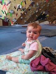 Bouldering and climbing with babies