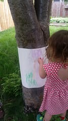 Tree Rubbing Outdoor Activity for Kids - great for toddlers, preschool and school aged kids. Uses Common household materials and easy to set up