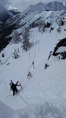 Hiking to Terminator 2 at Kicking Horse Mountain Resort, Canada