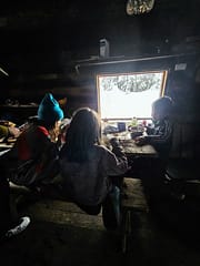 Hut living with kids