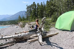 Camping near Jasper in Alberta, Canada