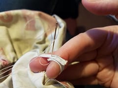 sew ends securely together