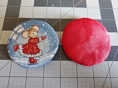 padded finish cross stitch ornament