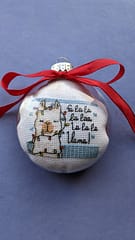 Cross Stitched Christmas Bauble Ornament