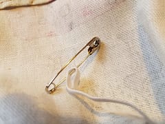 attach elastic to safety pin