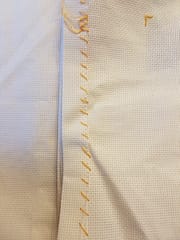 hemmed fabric edges cross stitch