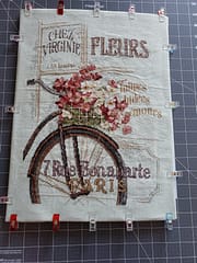 cross stitch framing prepare fabric
