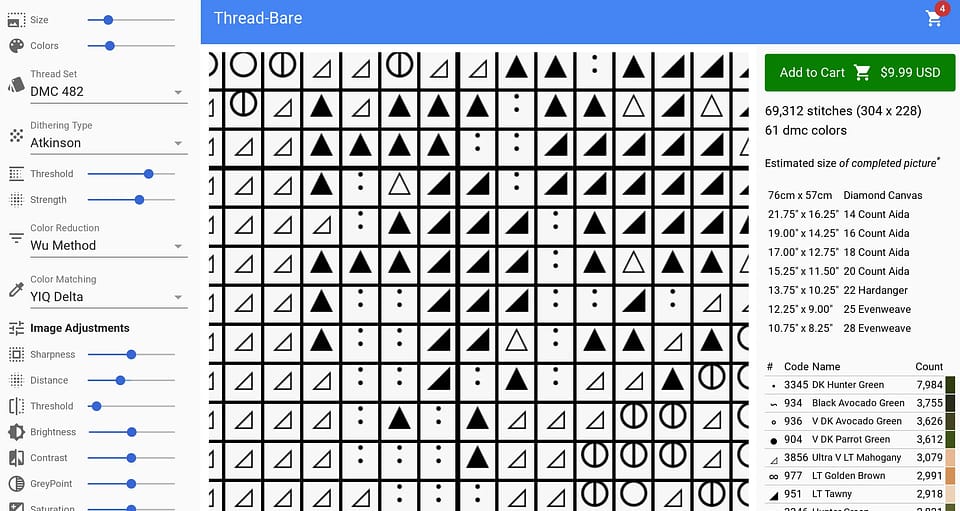 Conversion Chart Simple Cross Stitch Dmc Floss Chart Cross Stitch How
