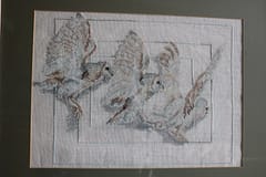 owls in flight cross stitch