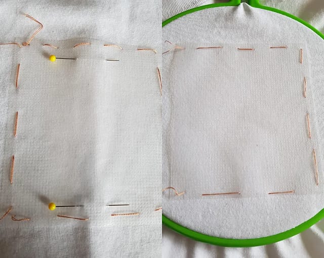 Stitching onto a Garment using Water Soluble Canvas