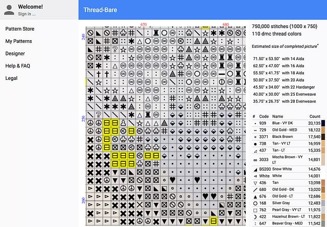 New Online Cross-Stitch Chart Maker! | Thread Bare