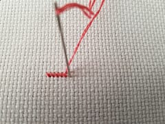 First Row of Stitching
