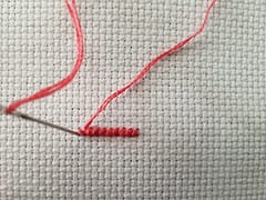 cross stitch row of stitches